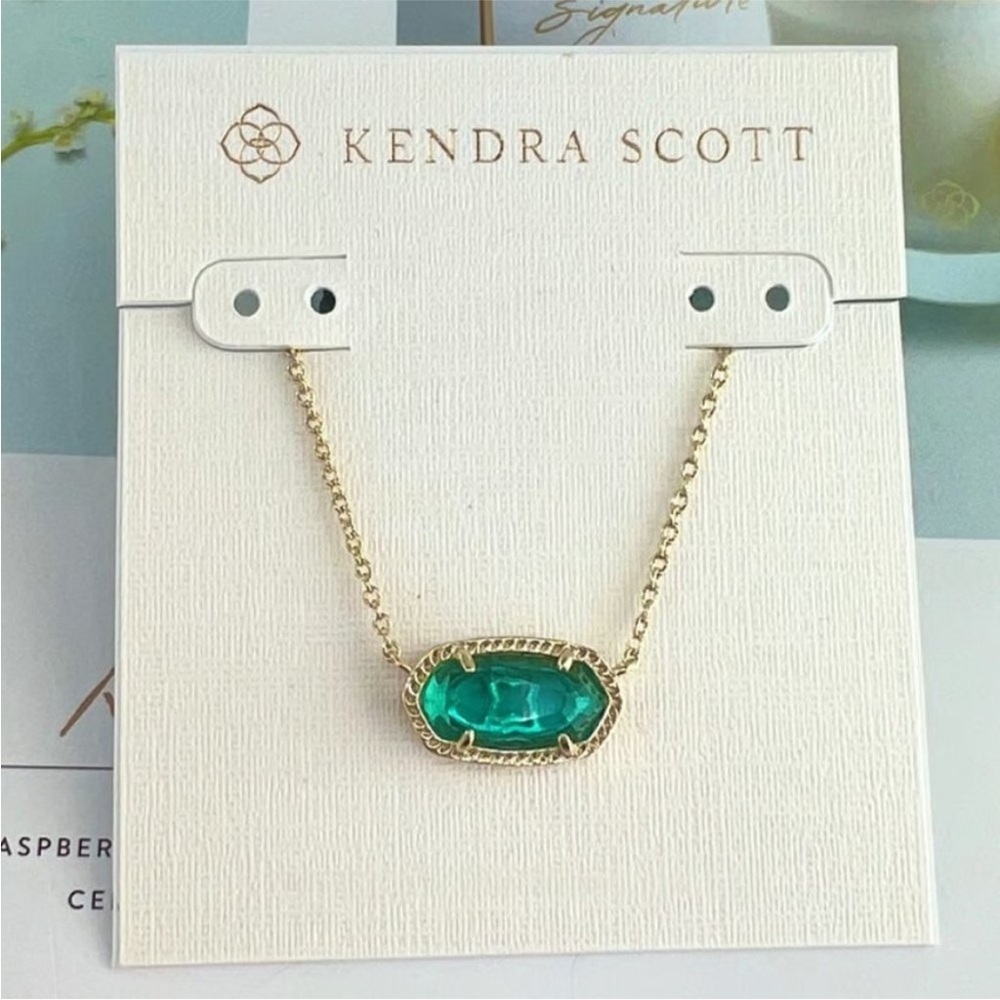 Gold with green Necklace
